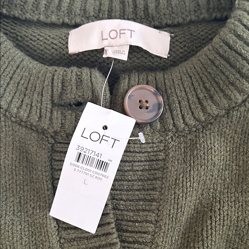 BNWT LOFT Women's Green Cardigan - Picture 2 of 5